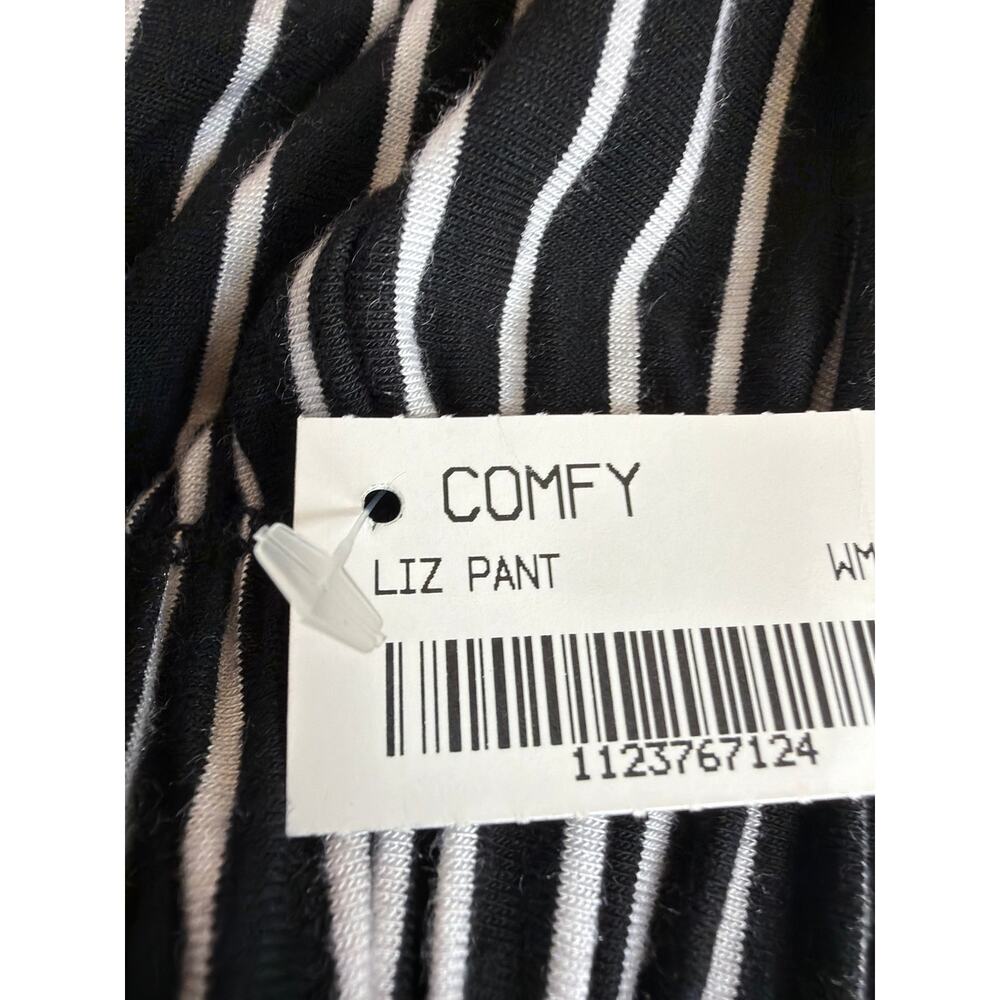 NWT Comfy USA Black White Striped Wide Leg Lounge Pants Size 1X Made in USA - Picture 6 of 8